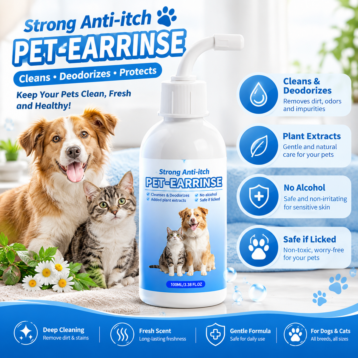 Pet ear cleaning solution