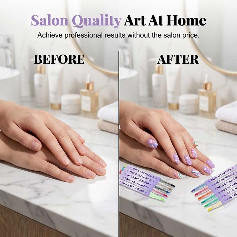 💅 Nail Art Marker Pens | 12-Color DIY Set
