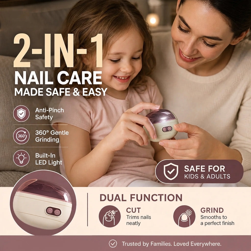 2-in-1 Smart Electric Nail Clipper & Polisher