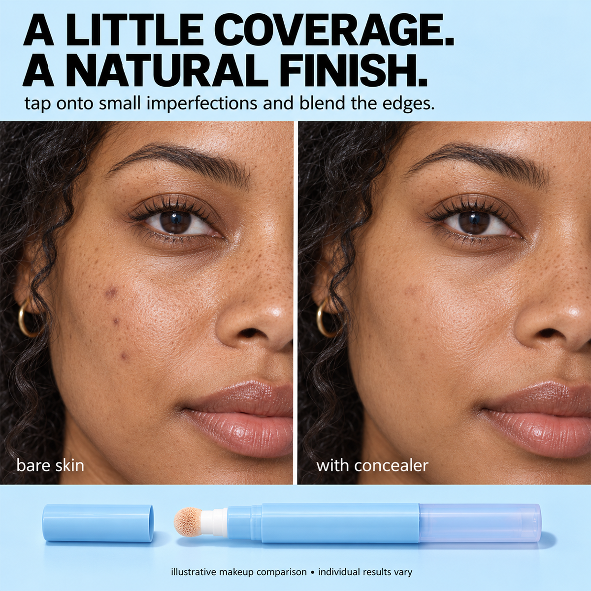 Hydrating Cream Concealer Pen – Sponge Applicator, Matte Finish, Brightening