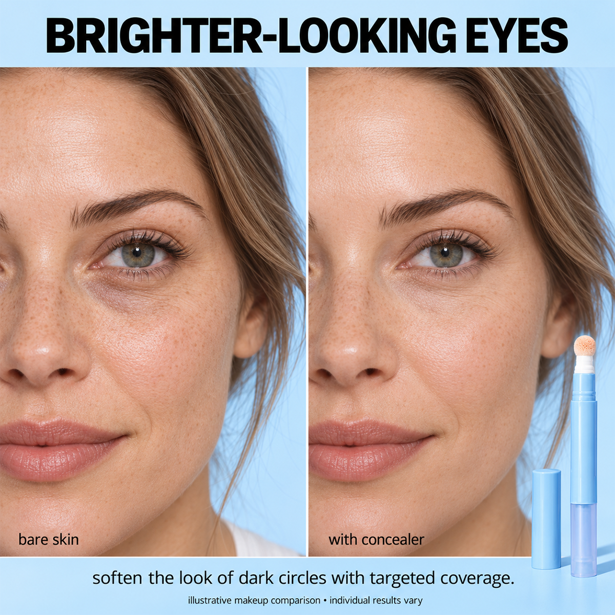 Hydrating Cream Concealer Pen – Sponge Applicator, Matte Finish, Brightening