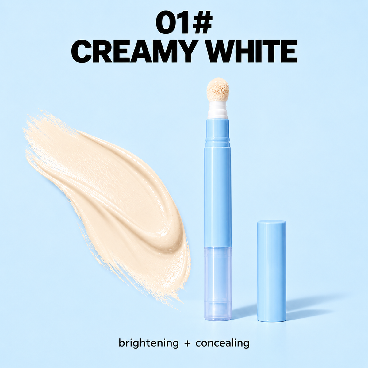 Hydrating Cream Concealer Pen – Sponge Applicator, Matte Finish, Brightening