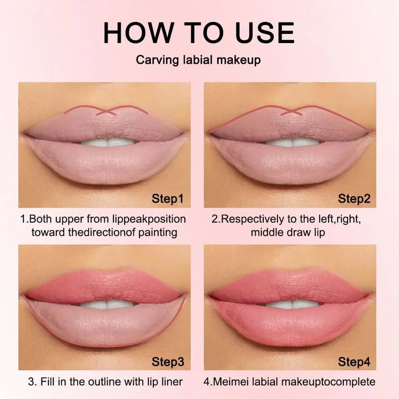 12Pcs Matte Lip Liner With Sharpener Set Waterproof Smudgeproof Precise Contour Lipstick Pens