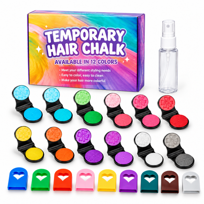🌈12-Color Temporary Hair Chalk Applicator Set