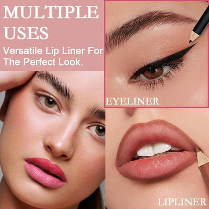 12Pcs Matte Lip Liner With Sharpener Set Waterproof Smudgeproof Precise Contour Lipstick Pens